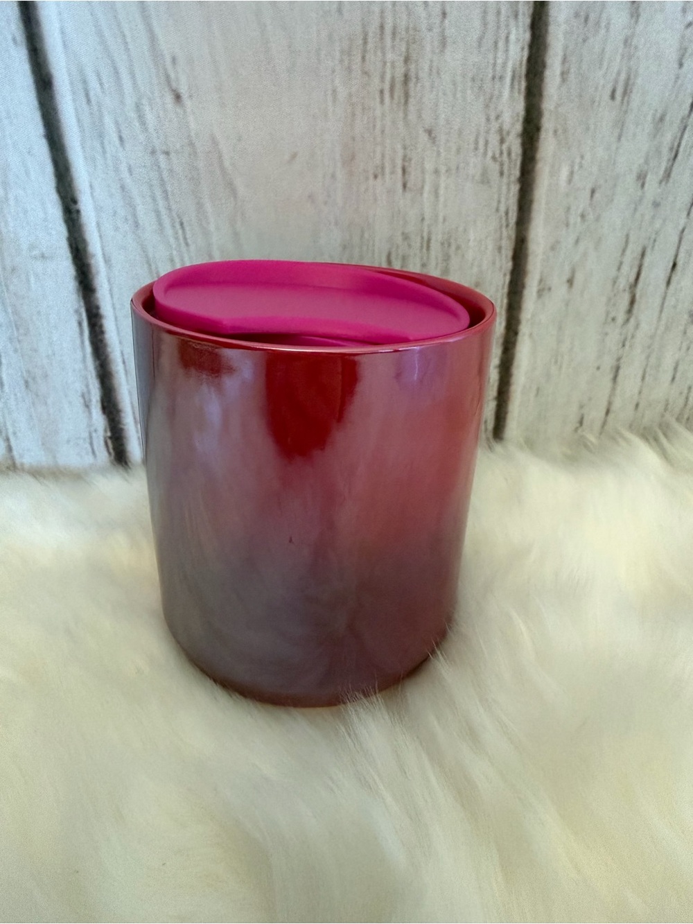 Starbucks 2021 Red Iridescent Ceramic Travel Mug Tumbler Soz Short Pink Lid
